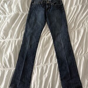 Bootcut low rise Jeans with Yellow Embroidery